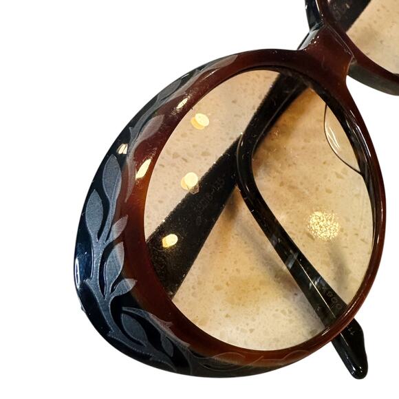 Judith Leiber Vintage Frosted Etched Rhinestone Sunglass FRAMES Rounded Cat Eye - Picture 3 of 15